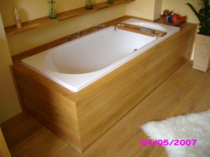 Badezimmer Holzberkleidung